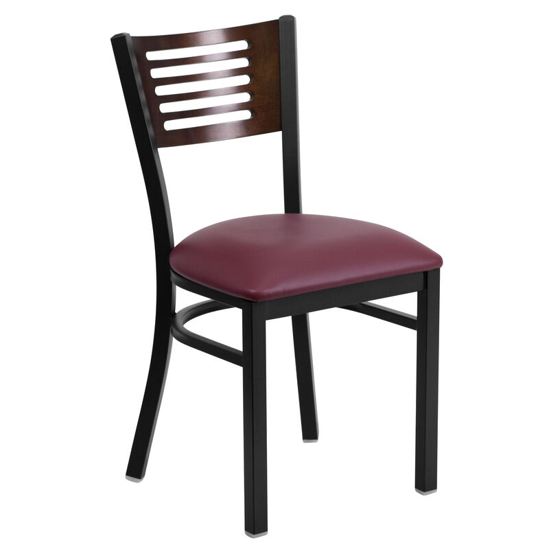 Bk/Mah Slat Chair- Seat image number 0