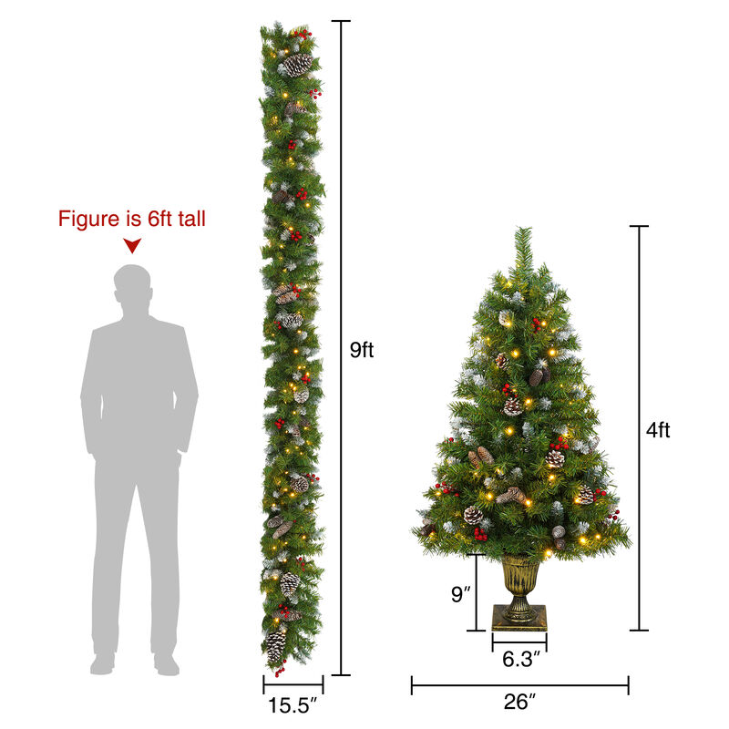 Doljod Pre-lit Xmas Tree Artificial Christmas 3-Piece Set image number 9
