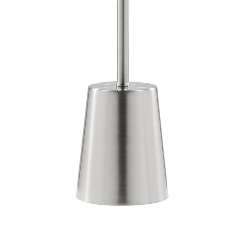 Mars 8 Inch Side End Drink Table, Round, Dome Tapered Base, Silver