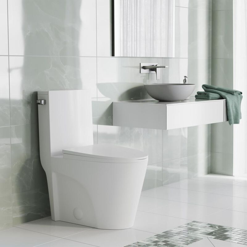 Swiss Madison St. Tropez One-Piece Elongated Toilet Side Flush 1.28 gpf. image number 4