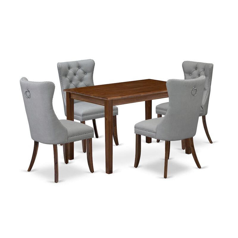 5 Piece Modern Dining Table Set Consists of a Rectangle Kitchen Table