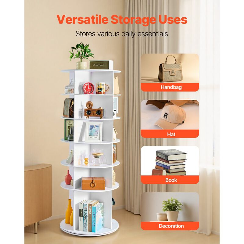6 Tier Rotating Shoe Rack Tower, Spinning Shoe Organizer for Closet and Entryway image number 4
