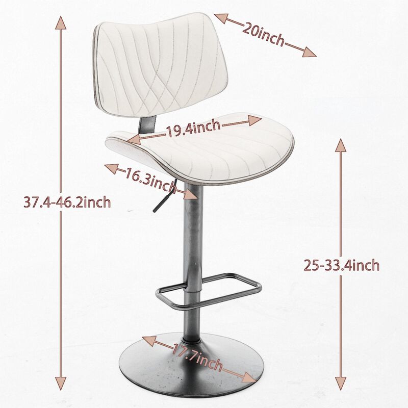 Streamdale Walnut Bentwood Faux Leather Back Swivel Bar Stool image number 7