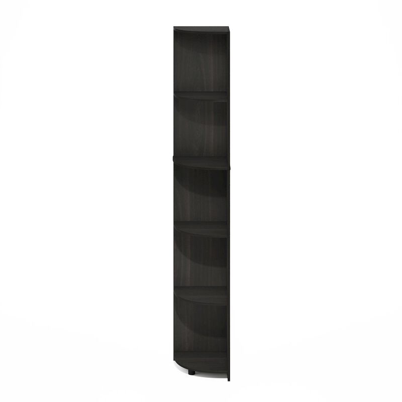 Econ 5-Tier Corner Shelf Bookcase, Bookshelf, Espresso