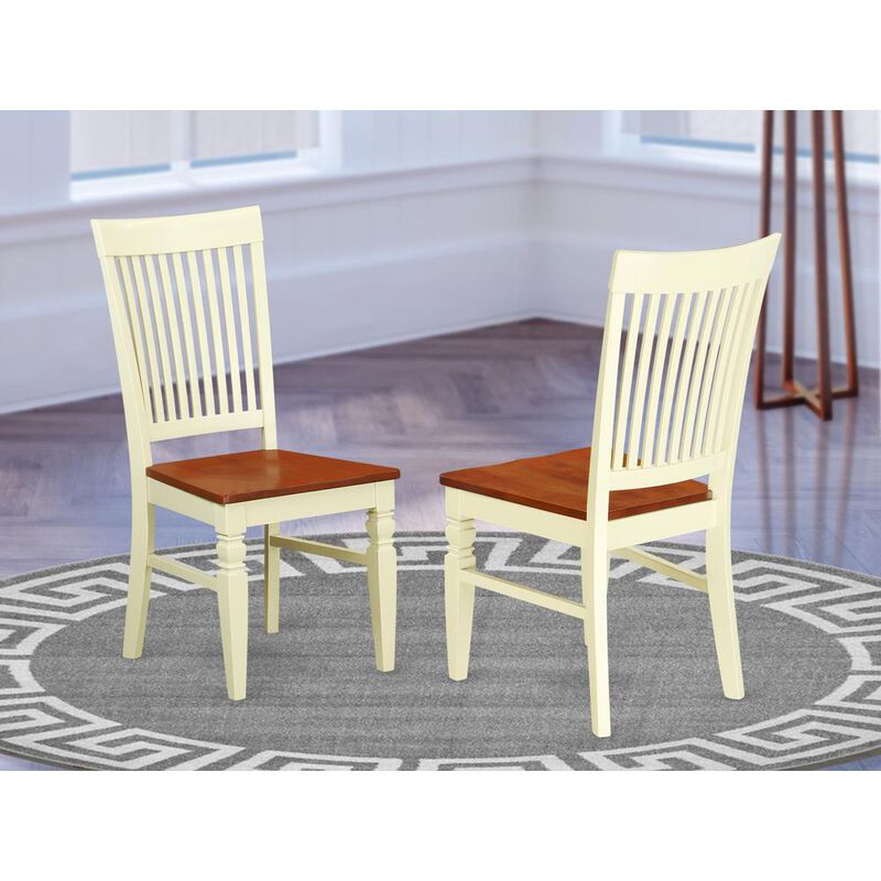 Dining Chair Buttermilk & Cherry, WEC-BMK-W