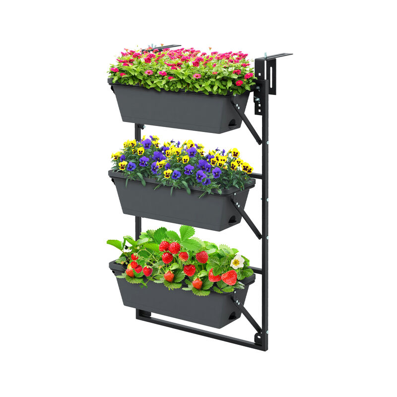 Hanging Vertical Planter Wall-mounted Adjustable with Detachable Hooks image number 0