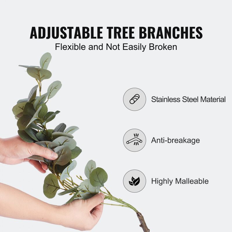 Faux Eucalyptus Tree with Tilt Protection, Low-Maintenance Plant for Decor-Green image number 8