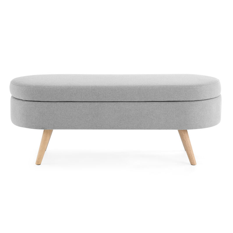 Streamdale Ottoman Oval Storage Bench, Rubberwood Legs image number 8