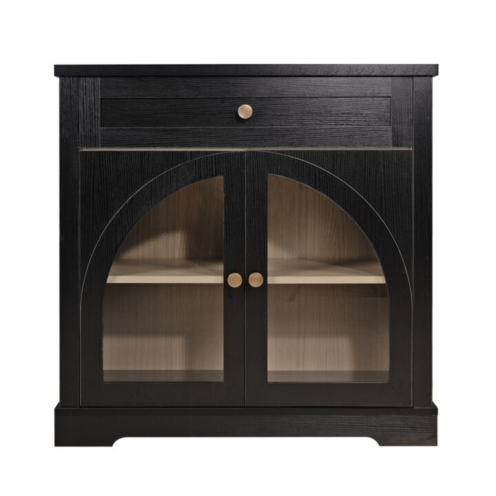 Medful Arched Glass Door Sideboard Cabinet