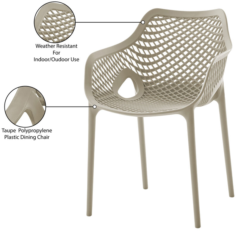 Meridian Furniture Mykonos Taupe Outdoor Patio Dining Chair, Set of 4 image number 6