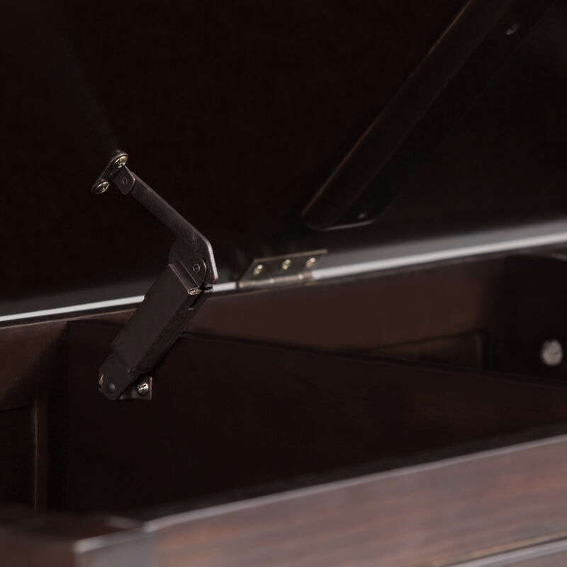 Connaught SOLID WOOD 51 inch Wide Traditional Storage Bench Trunk in Dark Chestnut Brown