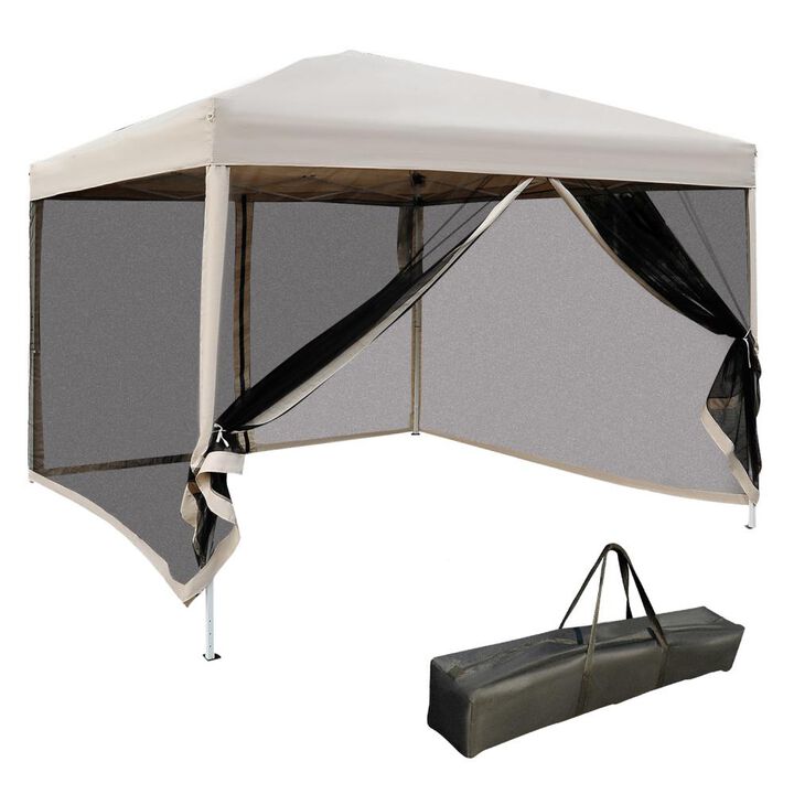 Hivvago 10' x 10' Pop Up Canopy Tent with Netting & Adjustable Height