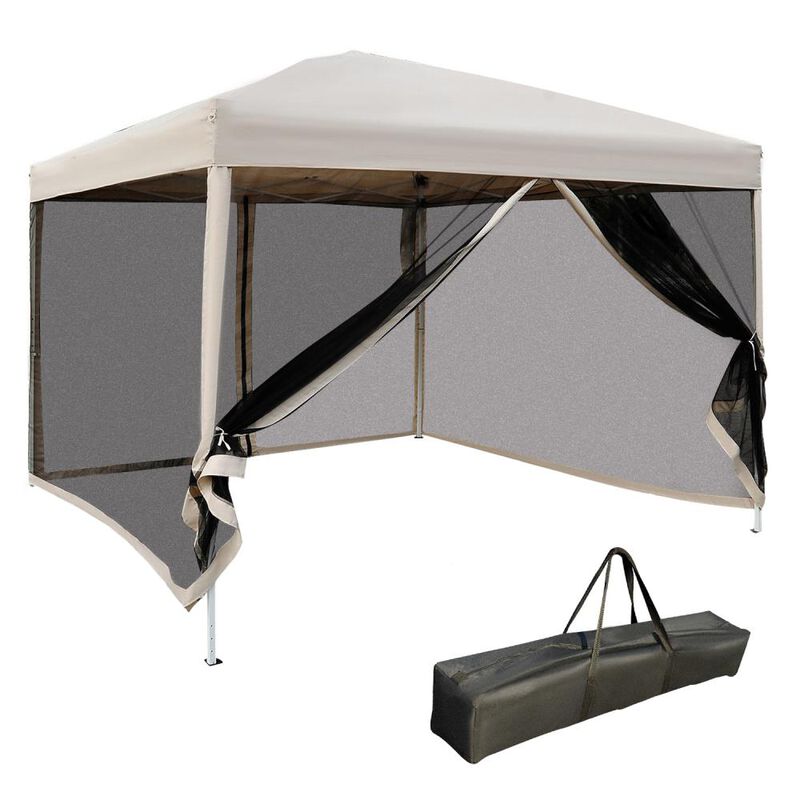 Hivvago 10' x 10' Pop Up Canopy Tent with Netting & Adjustable Height image number 0