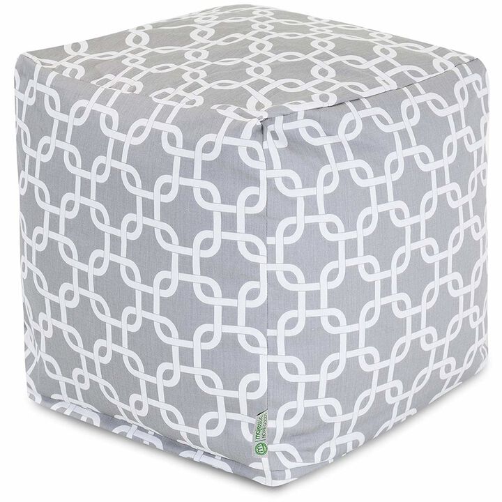 Majestic Home Goods Cube Pouf Links Gray