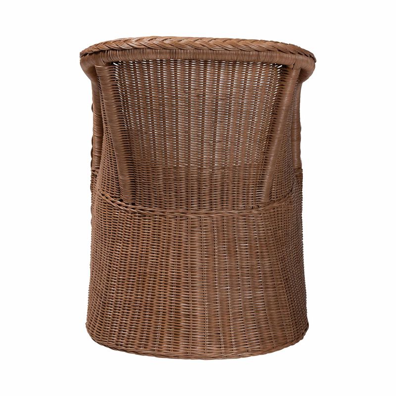 bali & pari Memphis Bohemian Peanut Brown Braided Rattan Arm Chair