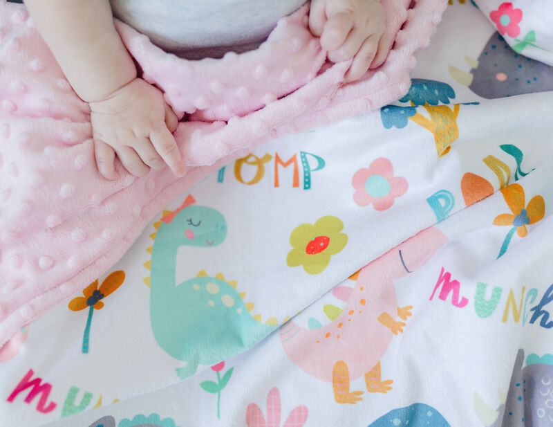Honey Lemonade - Premium Baby & Toddler Minky Blanket (Dinoland Pink)
