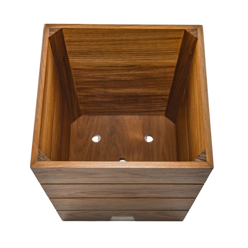 HomeRoots 12" Brown Wood Indoor Outdoor Square Planter Box image number 2
