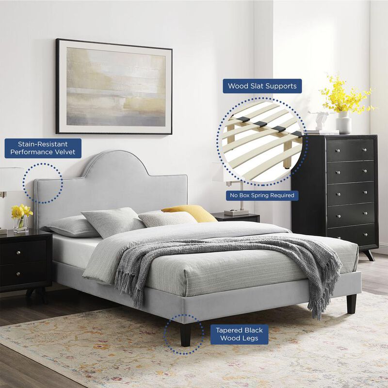 Soleil Performance Velvet King Bed - Light Gray MOD-7035-LGR image number 7