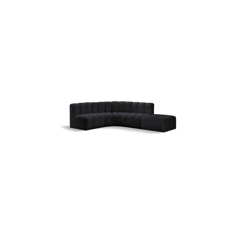 Meridian Furniture Arc Black Velvet Modular Sofa