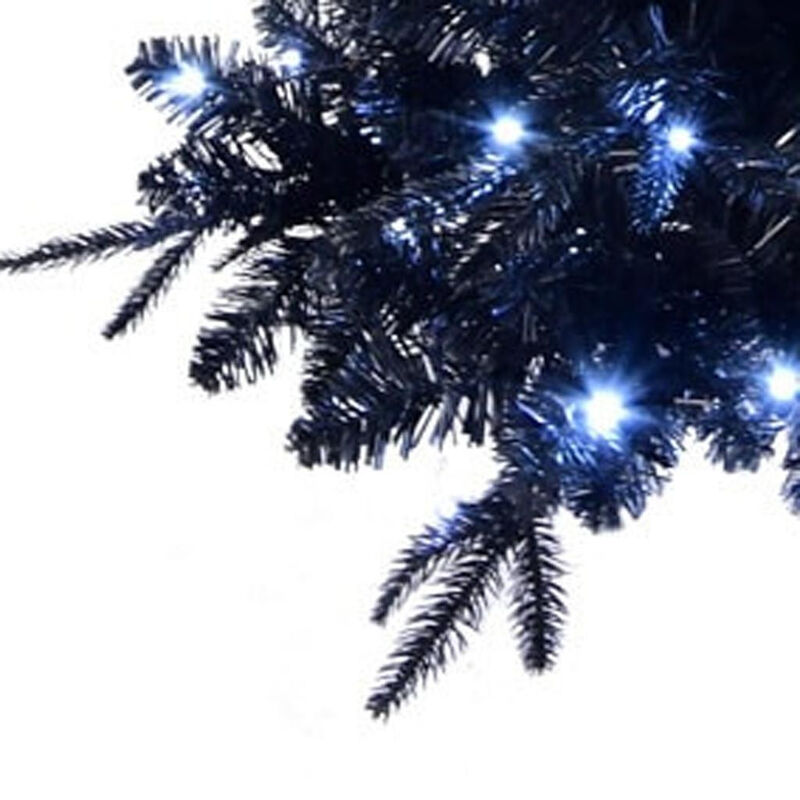 HomeRoots 7.5' Black Pre Lit Full Spruce Christmas Tree image number 2