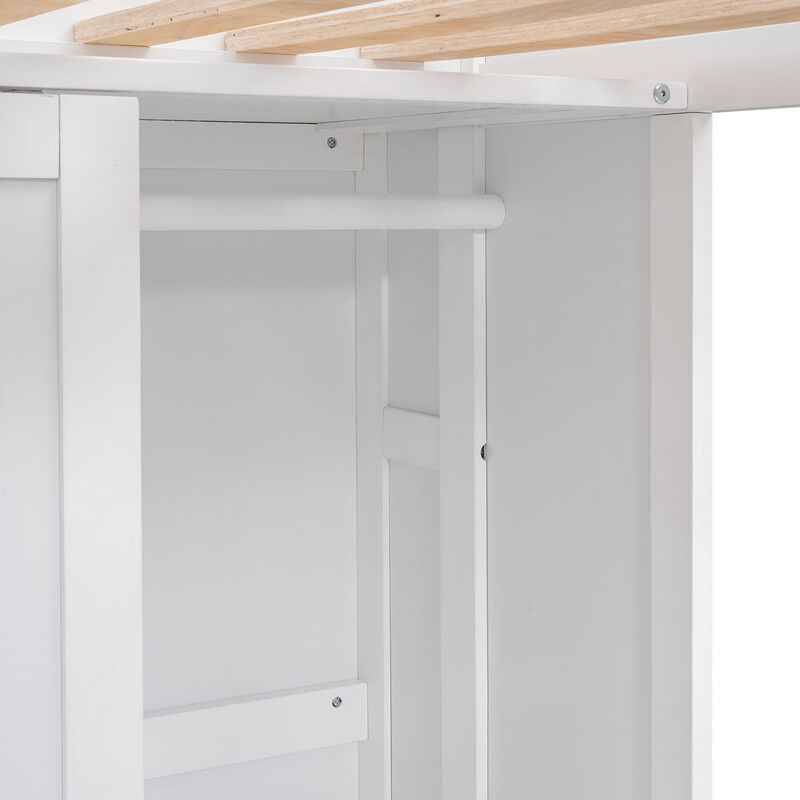 Merax Loft Bed with Wardrobe