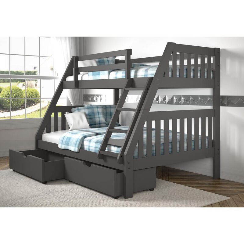 Donco Trading Twin/Twin Mission Bunk Bed, Drawers Or Trundle Not Included
