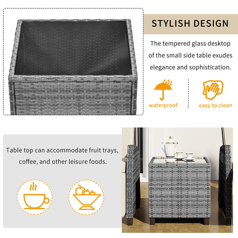 Outdoor Rattan Two-person Combination with Coffee Table