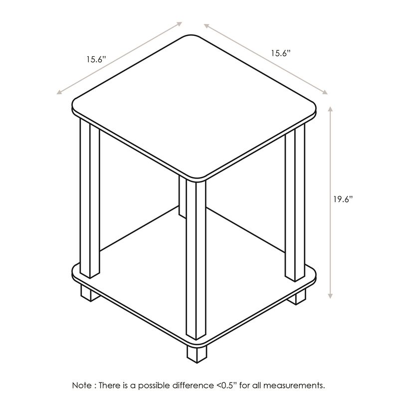 Furinno Simplistic Set of 2 End Table, Americano/Black