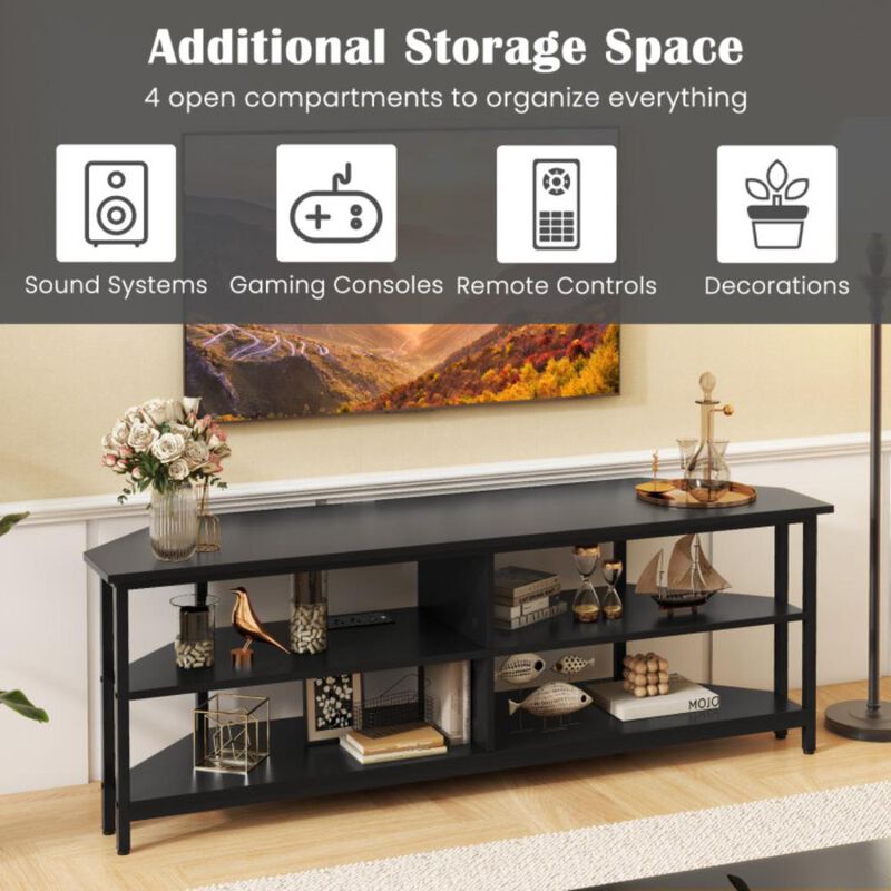 Hivvago 3-Tier Corner TV Stand for TVs up to 65 Inches with Charging Station