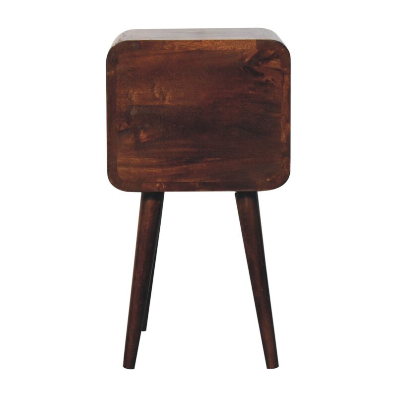 Artisan Furniture Solid Wood Mini California Walnut Curved Bedside