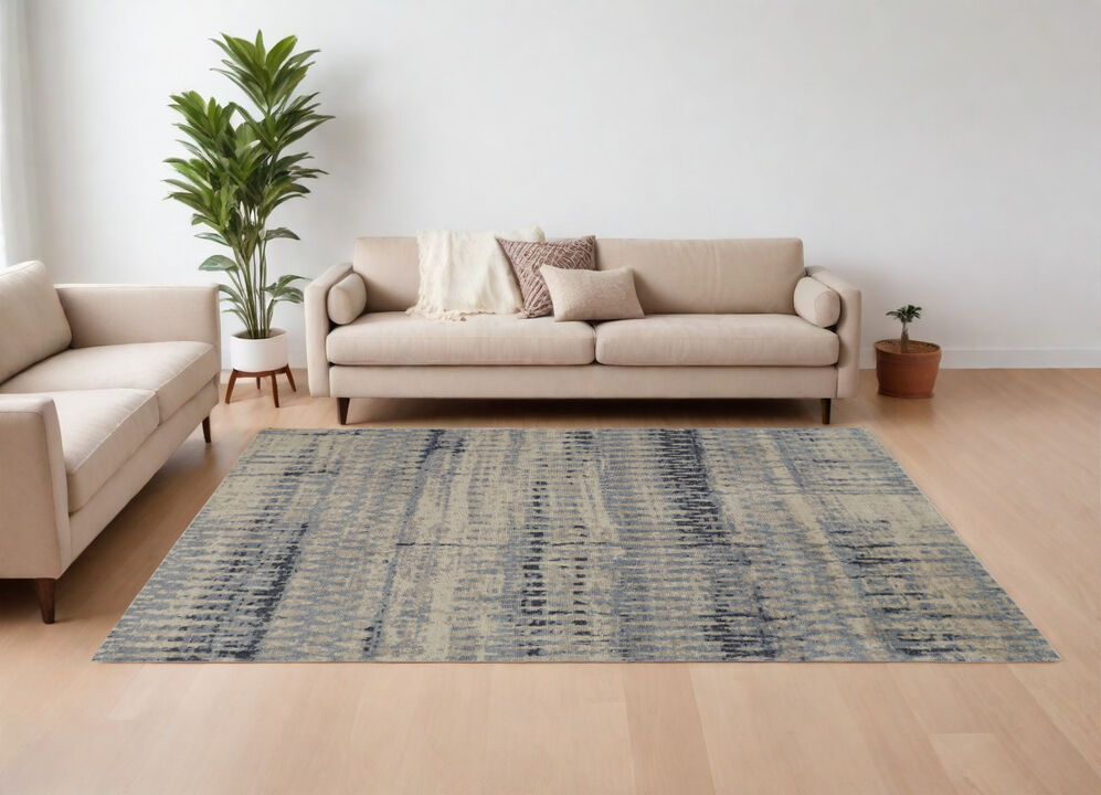 HomeRoots Wool Abstract Hand Knotted Area Rug