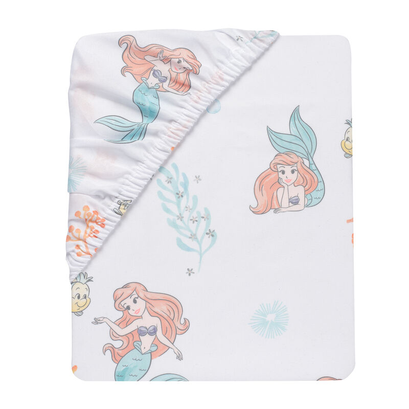 Bedtime Originals Disney Baby The Little Mermaid White Fitted Crib Sheet - Ariel