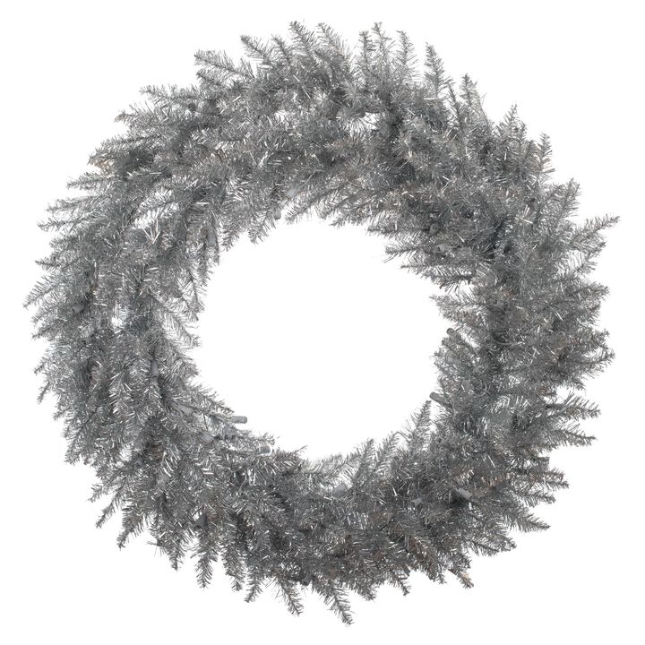 Vickerman 48" Silver Fir Artificial Christmas Wreath, Unlit - Faux Fir Christmas Wreath - Indoor Seasonal Home Decor