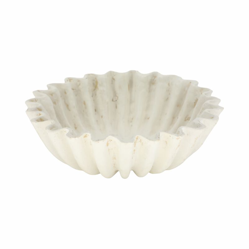 12" Fluted Paper Mache Bowl image number 1
