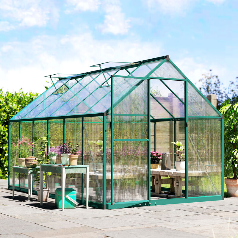 Hivvago 11x6 ft Polycarbonate Walk-In Greenhouse image number 7