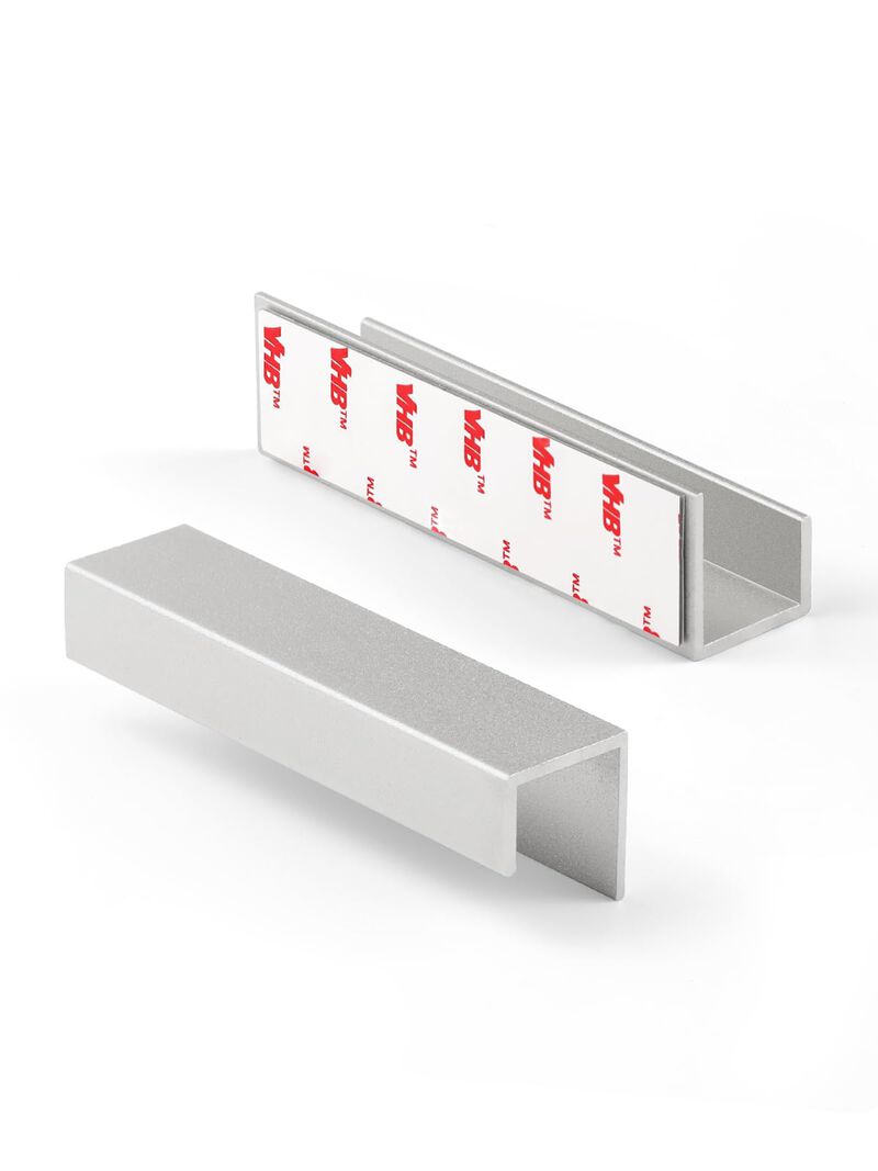 JIASENBAO 10 Pack Adhesive Cabinet Handles Silver 3-9/16"" Length(Cover 3"" Hole Center) Finger Pulls Stick on Cabinet Pulls Dec