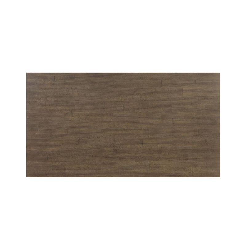 7 piece dining table set in brown oak color with 6 side chairs