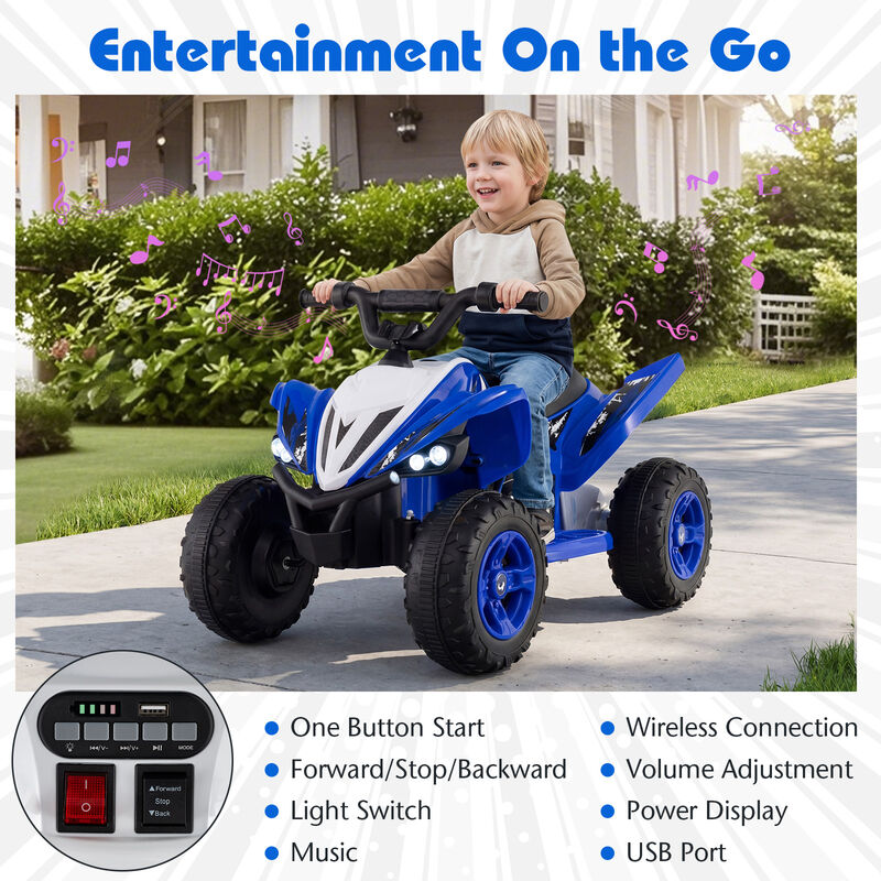 Kids 12V Ride On 4 Wheeler ATV with LED Lights and Speed Control image number 5