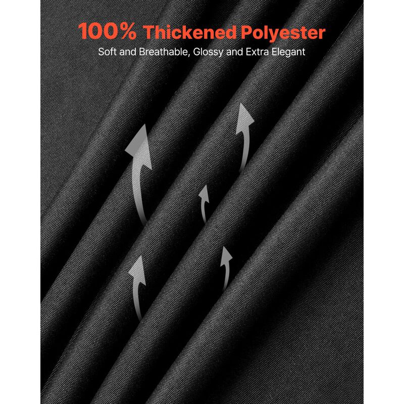 6 Pack Rectangle Tablecloths, Reusable Wrinkle-Resistant Polyester Table Covers for Weddings & Parties-Black image number 5