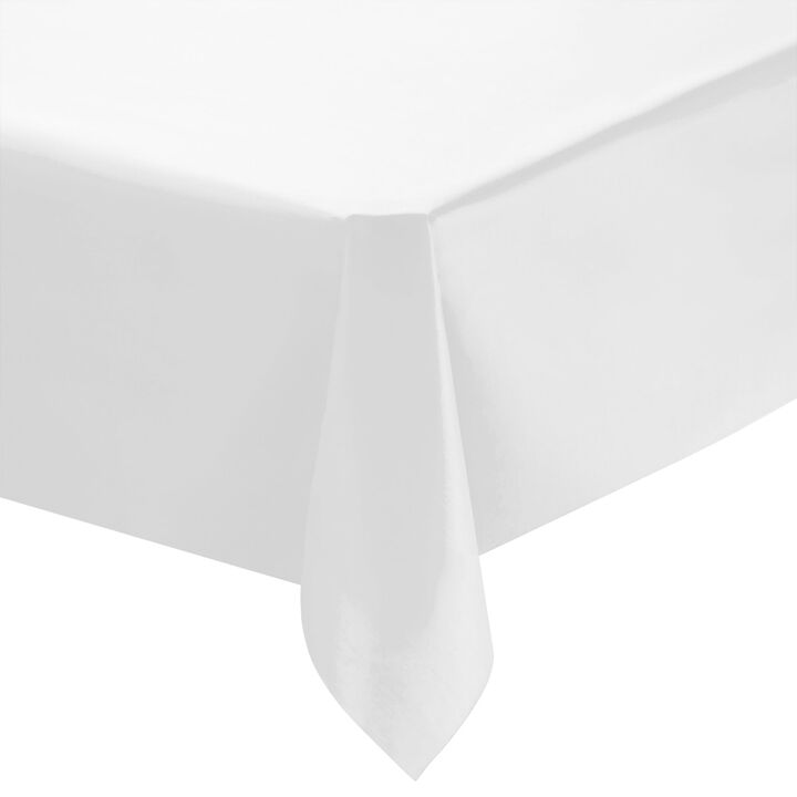 50" x 108" White Rectangular Linen-Like Tablecloths (12 Tablecloth)
