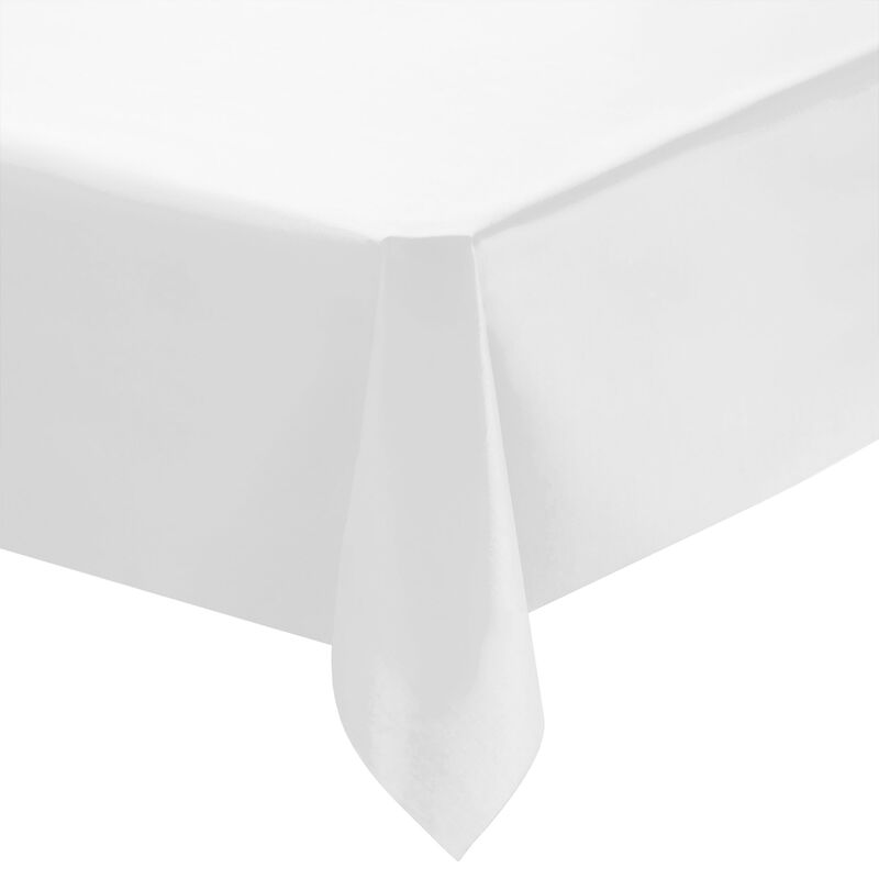 50" x 108" White Rectangular Linen-Like Tablecloths (12 Tablecloth) image number 0