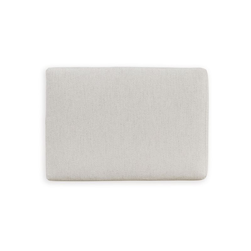 Maite Ottoman, Modern Chalk Gray Polyester, Soft Cushions, 34 Inch - Benzara