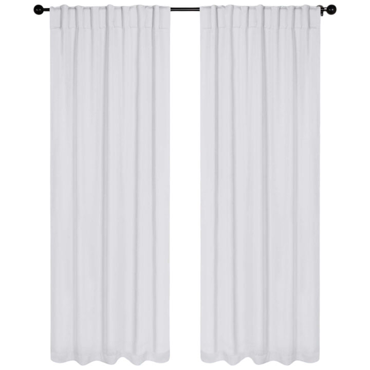 Blackout Window Curtains Set of 2 Solid Room Darkening Back Tab Panels