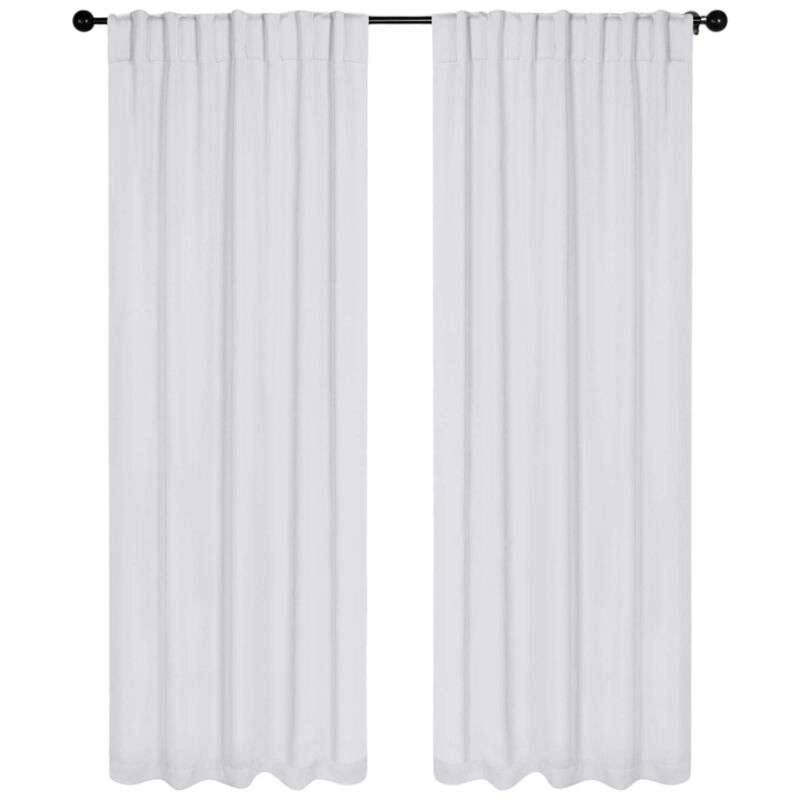Blackout Window Curtains Set of 2 Solid Room Darkening Back Tab Panels image number 0