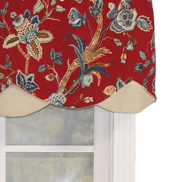 RLF Home Gianna Petticoat Valance White. 3"Rod Pocket, Contrast Bottom fabric. 50"W x 15"L