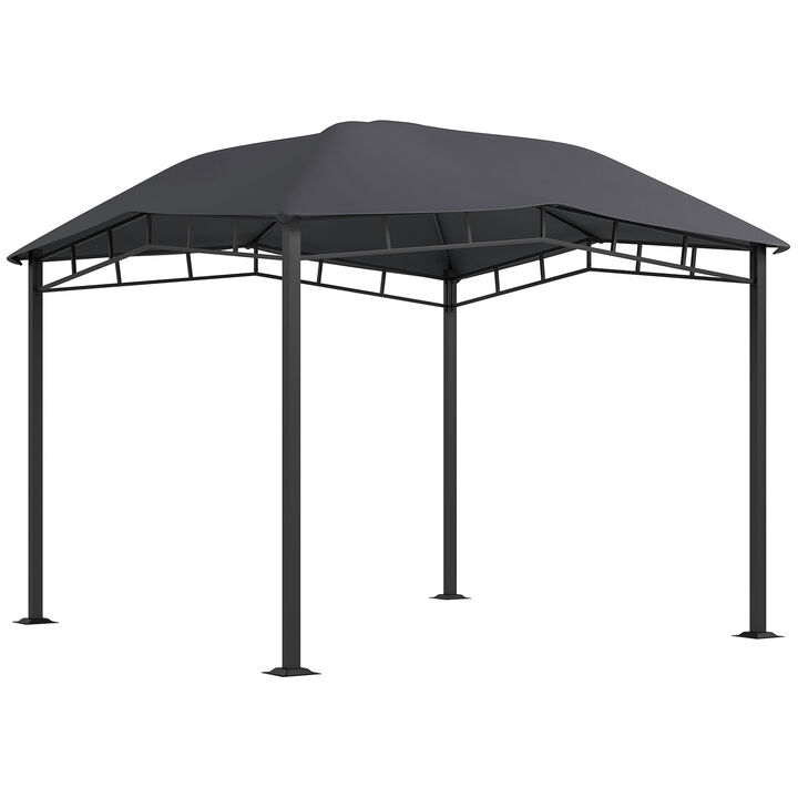 10' x 10' Soft Top Patio Outdoor Canopy Gazebo Tent Steel Fabric Gray