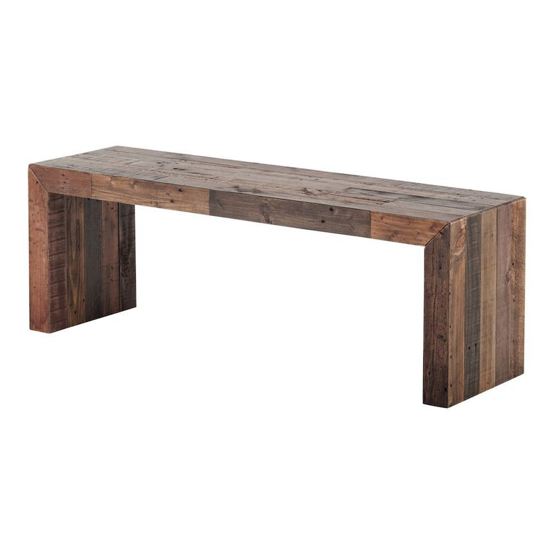 Starlight Canyon Home Vintage Wood Bench, Sturdy Entry Way Bench with Antique Finish image number 0