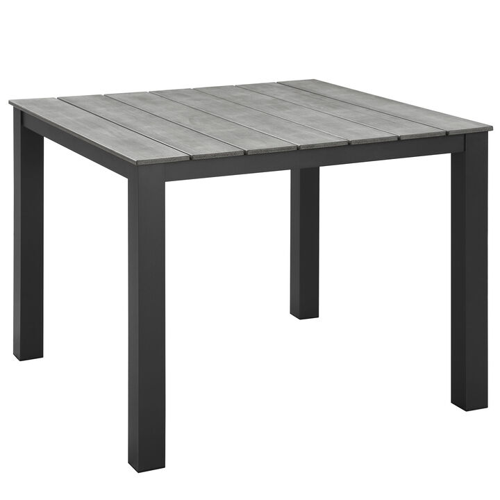 Modway - Maine 40" Outdoor Patio Dining Table Brown Gray