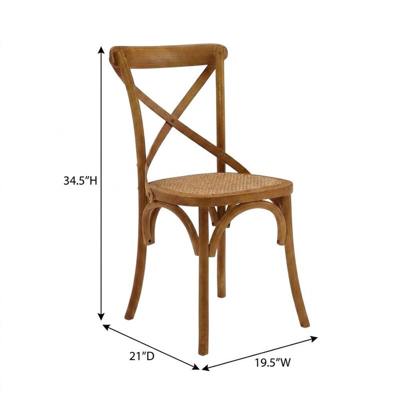 Wooden Dining Side Chairs for Kitchen and Dining Room, Natural, Set of 2 image number 2