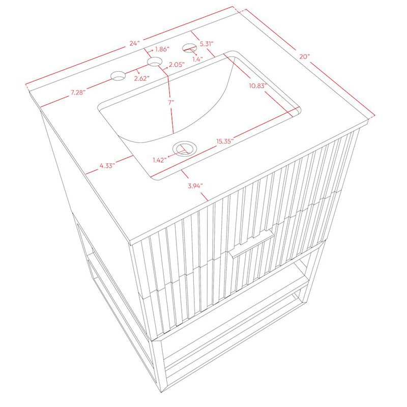 Meridian Furniture Monad White Bathroom Vanity